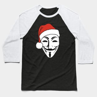 Merry Christmas With A Santa Claus Anonymous Mask 1 Baseball T-Shirt